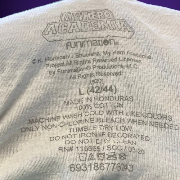 My Hero Academia Shirt Mens Large Coquette Short Sleeve Anime Graphic Print - Picture 4 of 9